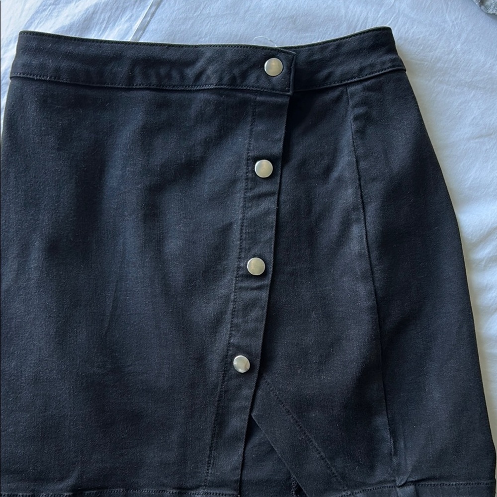 Black Button-Up Women's Skirt